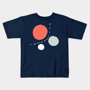 Mid Century Twin Planet Abstract Art Kids T-Shirt